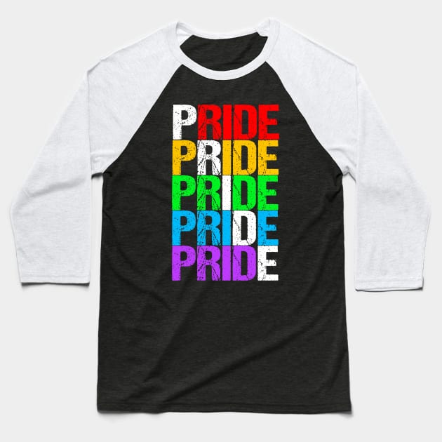 Gay Pride Cool Rainbow Art Baseball T-Shirt by epiclovedesigns